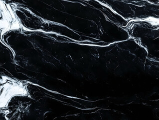 Abstract Black and White Marble Texture Background Creates a Dramatic and Luxurious Design.