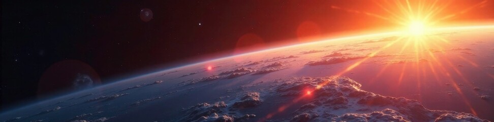 Fototapeta premium The satellite's metallic surface reflects the planet's distant sun, space travel, sunlight