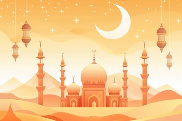 Islamic new year greeting celebration background