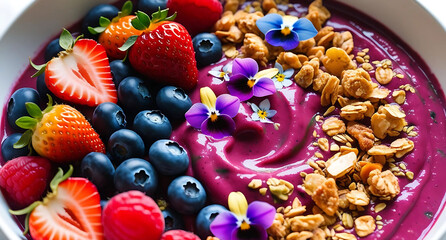 Delicious ice cream with chocolate and mint served on a plate with strawberries, cookies, and festive decorations, perfect for a sweet treat or Christmas dessert