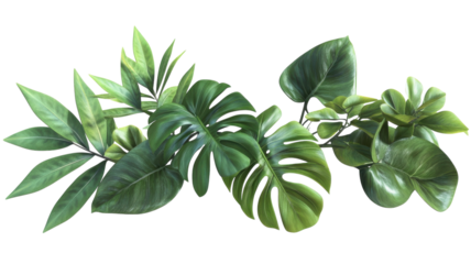 Lush green leaves arranged artistically for home decor enhancement in a bright indoor setting