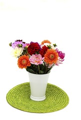 Dahlias (Dahlia) in a flower vase
