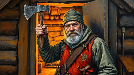 The Brave Hunter Rescues Little Red Riding Hood from the Cunning Wolf in Grandma’s House