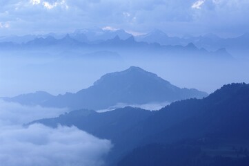 Fototapeta premium Panorama of the alps viewed from the Rigi, Switzerland, Europe