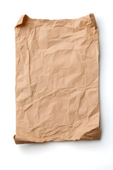 Old worn paper sheet, isolated on white background