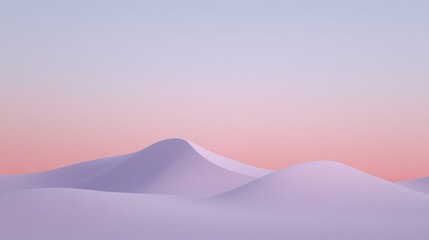 Serene Sand Dunes at Sunset with Soft Pastel Sky Creating a Tranquil and Minimalist Desert Landscape