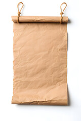 Old worn paper sheet, isolated on white background