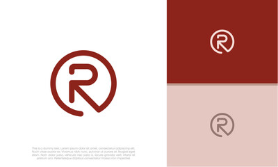 Initials R logo design. Initial Letter Logo. Innovative high tech logo template.	
