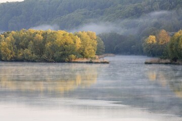 Inn river in Marktl, Upper Bavaria, Germany, Europe