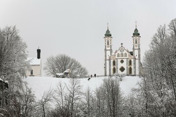 Heilig Kreuz church in Bad Toeelz, Upper Bavaria, Germany, Europe