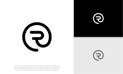 Initials R logo design. Initial Letter Logo. Innovative high tech logo template.	