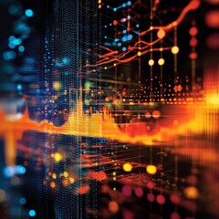 Fototapeta premium Dynamic Data Visualization: Exploring Technology Through Stunning Digital Graphs