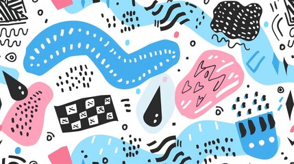 Abstract Colorful Shapes Seamless Pattern: A Playful Design