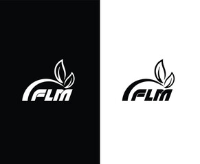 FLM letter technology logo design on black background FLM creative initials letter IT logo concept