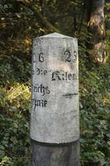 Milestone, Rhoen, Franconia, Bavaria, Germany, Europe
