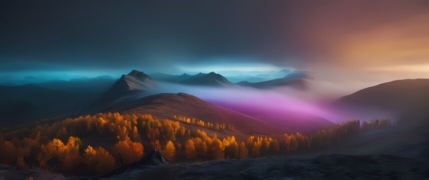 An imaginative landscape where colors ever evolve through the seasons and outside