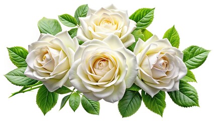 White Rose Floral Still Life, Isolated, Elegant, AI Photography, Abstract Flowers