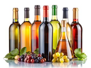 Obraz premium Wine Bottle Photography Isolated White Background AI Art