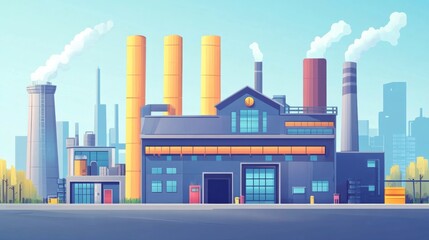 Obraz premium Modern Industrial Factory Overview