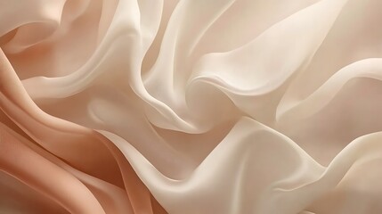 Fototapeta premium Elegant Draped Beige and Peach Silk Fabric