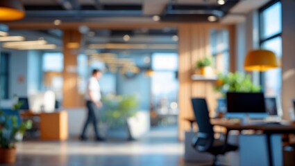Modern blurred office interior space background design