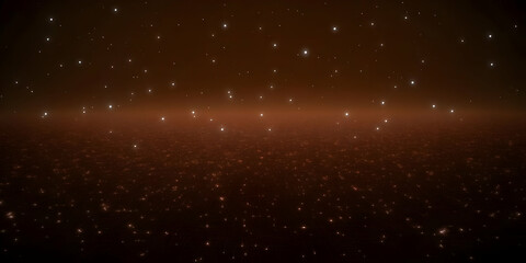 Fototapeta premium Glowing Grid Landscape Extends Beneath a Scattered Starry Sky at Night, Creating a Mystical Ambiance