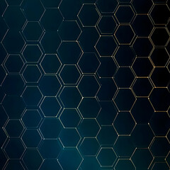 Abstract Background Shows Interconnected Hexagons Forming a Futuristic Network Design Seamlessly