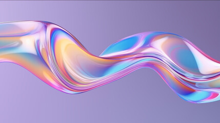 shiny colorful ribbons abstract fluid holographic shapes curved flow wave 3d rendering light
