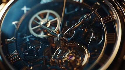 Intricate close-up of a luxury mechanical watch showcasing its detailed gears and craftsmanship (1)