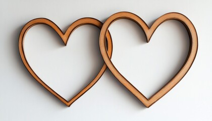 Obraz premium Intertwined Wooden Hearts: A Symbol of Love and Unity