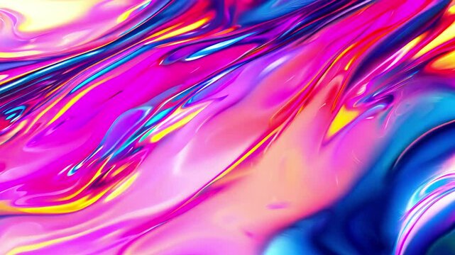 Vibrant fluid abstract background with glowing neon colors - made with Generative AI