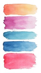 Obraz premium Colorful watercolor abstract blending hues of blue and orange with floral accents