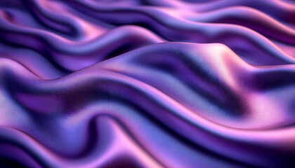 Obraz premium Purple silk fabric waves, studio shot, background blur, textile design