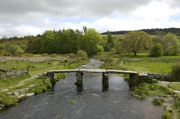 Clapper Bridge Postbridge Dartmoor National Park Devon England
