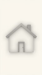 Fototapeta premium Minimalist house symbol in soft tones for modern decor inspiration at home