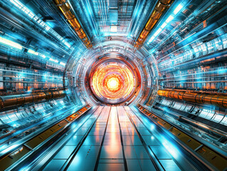 Massive tokamak reactor glows with superheated plasma in futuristic research facility showcasing advanced fusion technology and intricate design