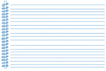 Blank Lined Spiral Notebook Page for Notes, Lists, and Creative Writing.