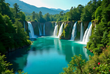 Fototapeta premium waterfall in the forest