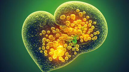 Microscopic View Shows Cells Dividing and Multiplying Actively in Organism