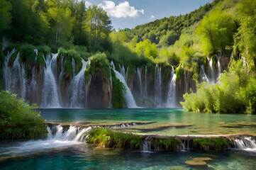 Obraz premium waterfall in the forest