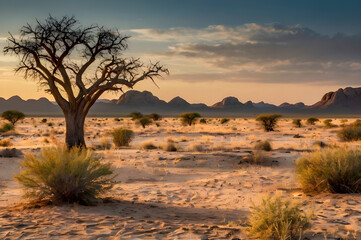 sunset in the desert