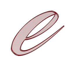 red , small 3D letter with metal mesh inside