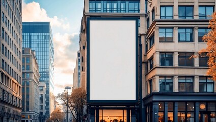 Urban billboard mockup for outdoor advertising display