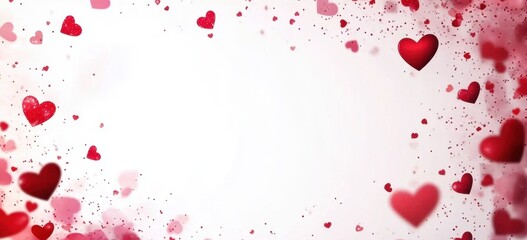 Romantic Red Hearts Background for Valentines Day and Wedding Invitations