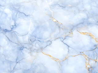 Fototapeta premium Light Blue Marble Texture Background with Golden Veins and Cracks for Elegant Design