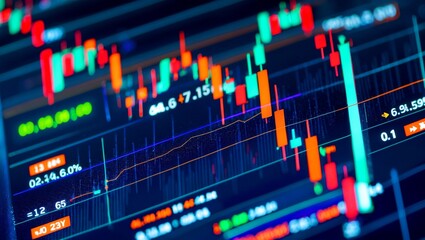 Vibrant stock market analysis on high definition screen