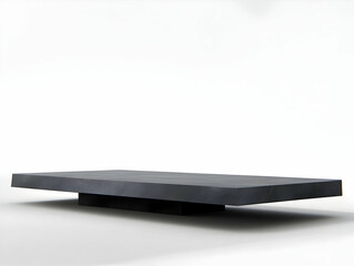 Modern Black Coffee Table Stands Elegantly on a White Background in a Minimalist Style.