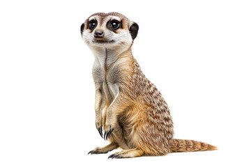 Isolated Meerkat Sitting Looking Straight