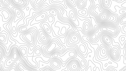 Abstract pattern with lines seamless pattern and topography counter map. The black on white contours vector topography stylized height of the lines map.