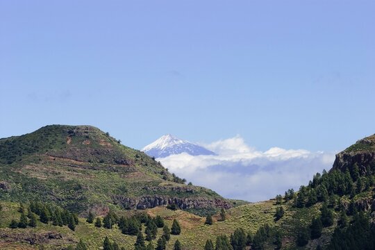 View from Imada on La Gomera to Teide on Tenerife